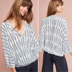 Anthropologie Postmark Collared V-neck Top